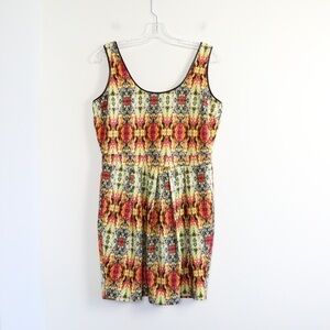 Sunday in Brooklyn Anthropologie printed sheath dress short L Large abstract